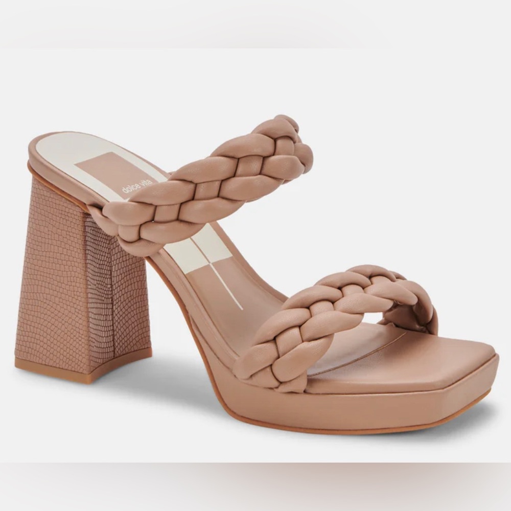 Dolce Vita Ashby Platgorm Woven Dress Heels, Cafe Stella Tan, Size 7M